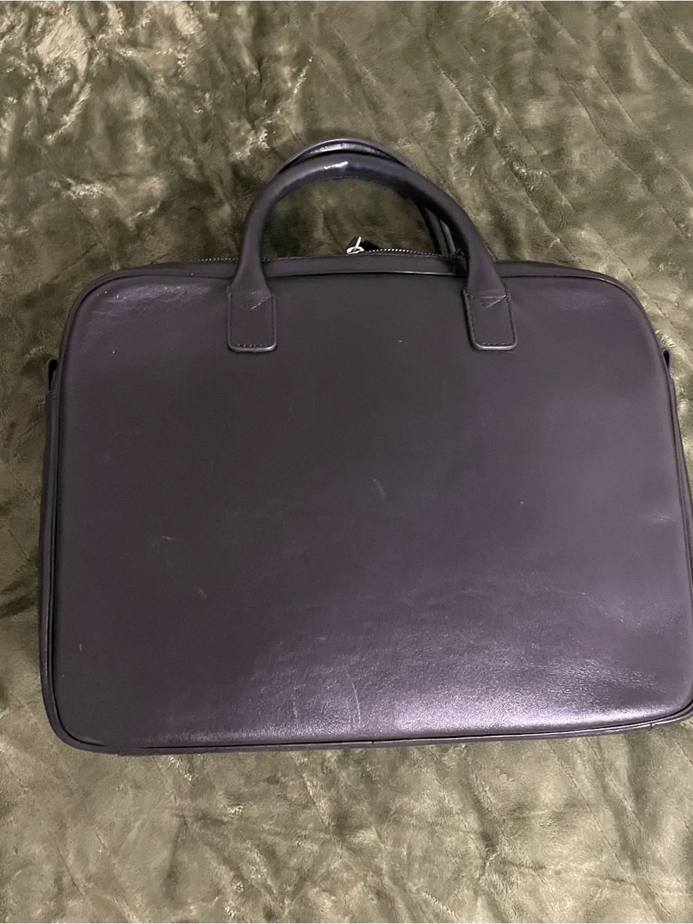 Blackbrook Black Leather Men's Briefcase Bag